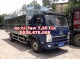 Bán xe tải FAW 7,25 tấn, động cơ 140PS cực khỏe, thùng dài 6m3, giá rẻ nhất